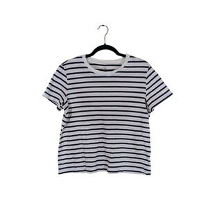 Gap Navy & White Stripe Cotton T-Shirt Size L